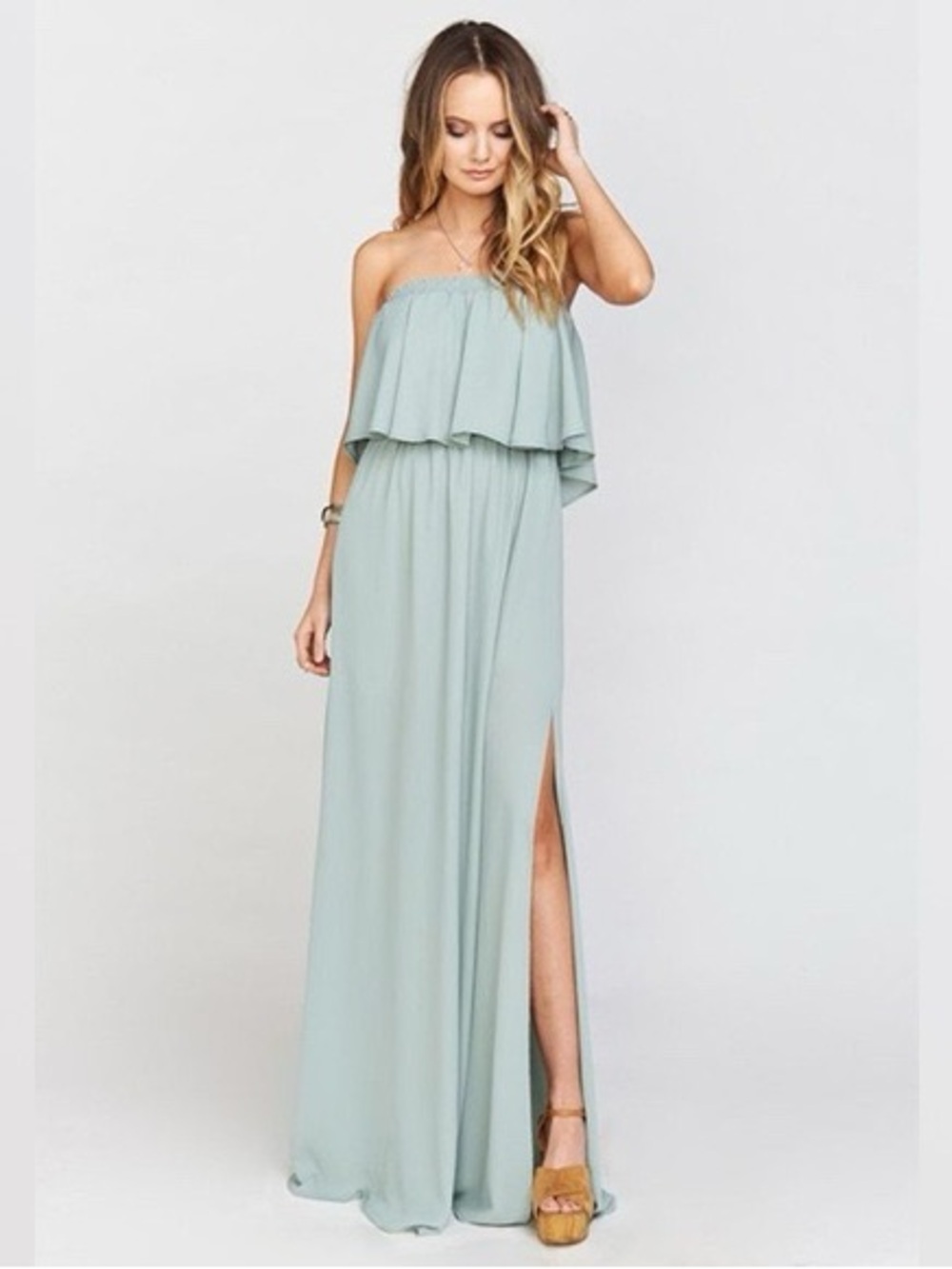 NWT Show Me Your Mumu Hacienda Maxi Dress in‎ Silver Sage Size XS